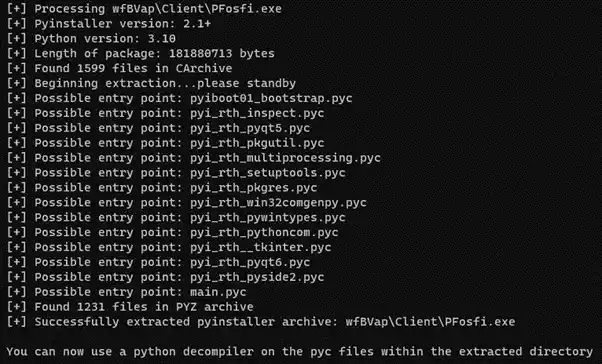 Output De Pyinstxtractor 